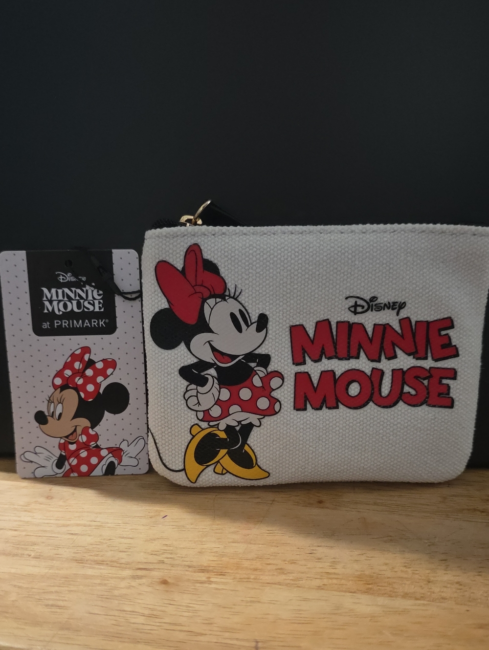 Primark Minnie Mouse Canvas Pouch in Cream, Red and Black
